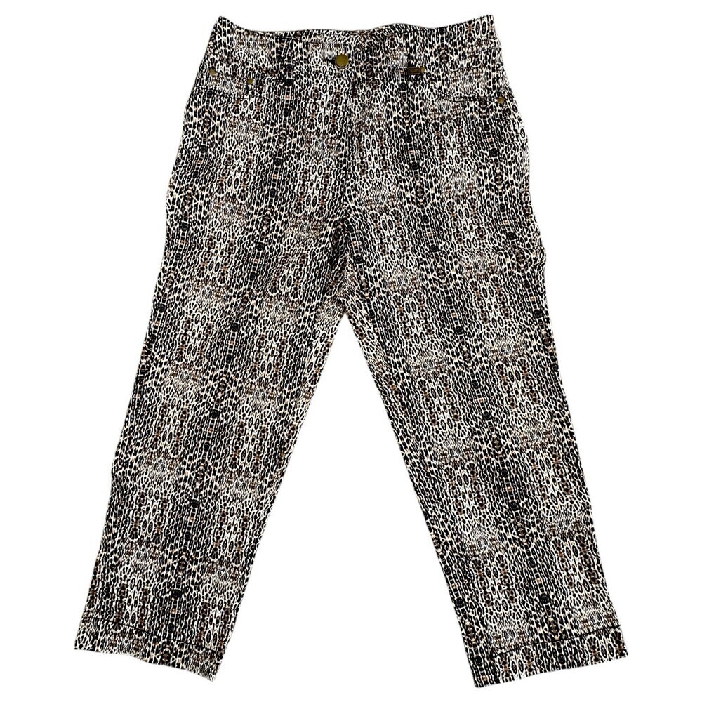 Allison Daley Women’s Capri Pants Leopard Print Cotton Spandex 8 Like New
